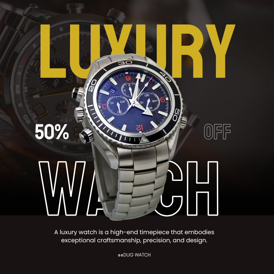 Black and White Simple Modern Luxury Watch Amazon Product Image