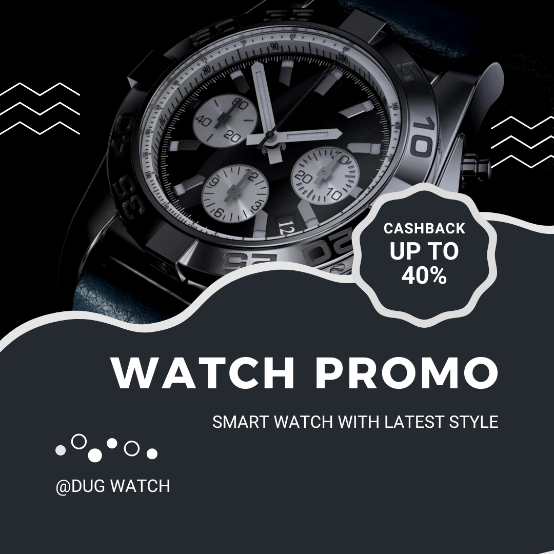 Grey Modern Watch Promo Instagram Post